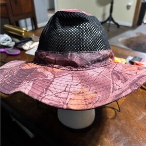 Pink and Black Women's Sun Hat